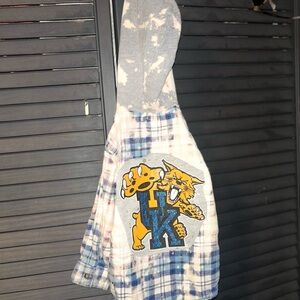 Plaid Hoodie with Wildcat Graphic